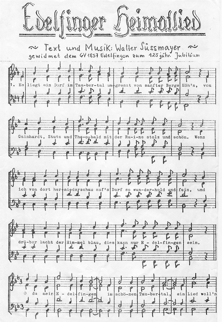 Heimatlied Edelfingen, Teil 1