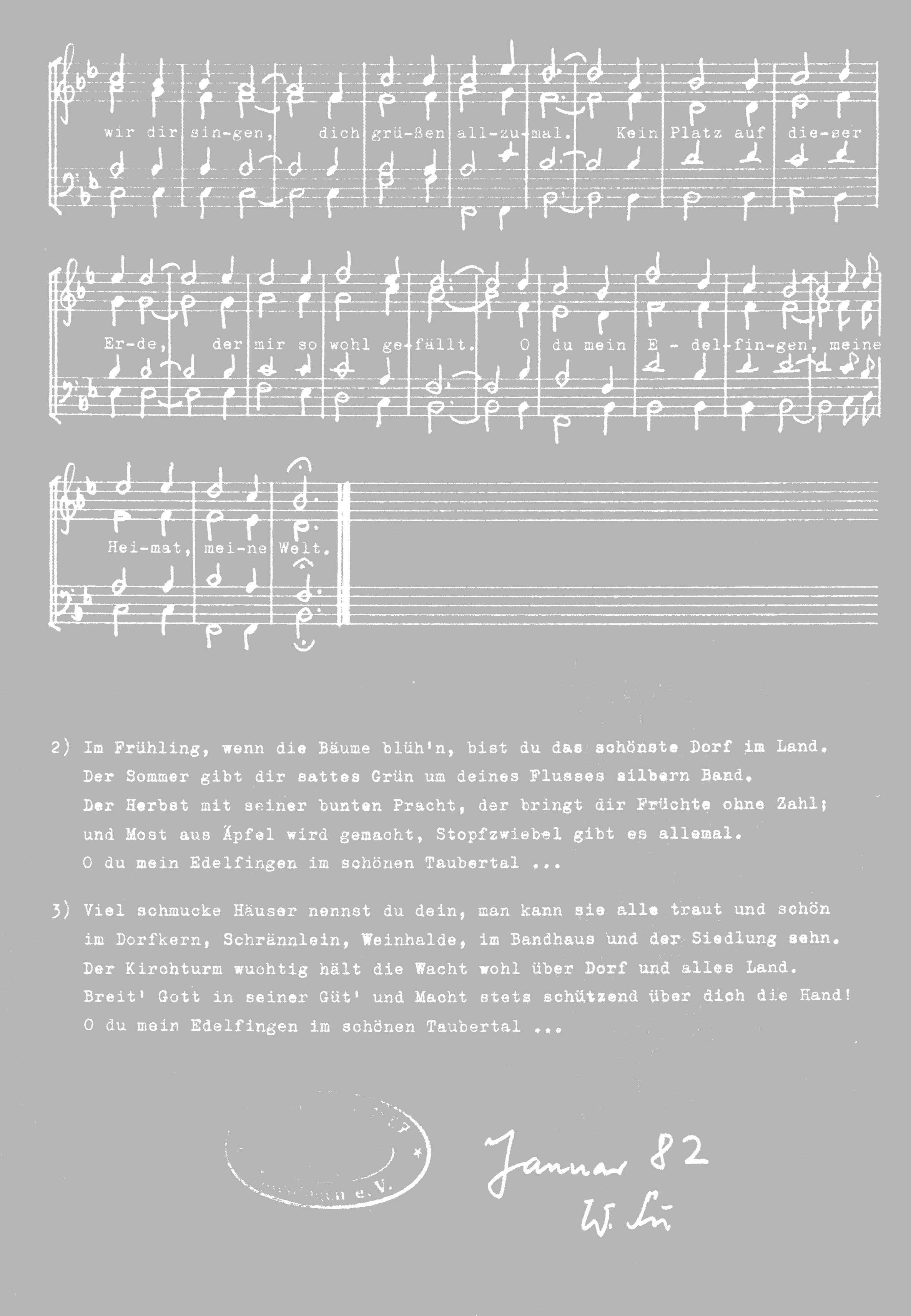 Heimatlied Edelfingen, Teil 2